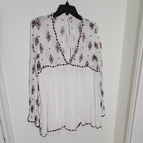 NWT Free People Diamond Embroidered Top - Picture 5 of 7